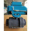 Electric UPVC double command ball valve